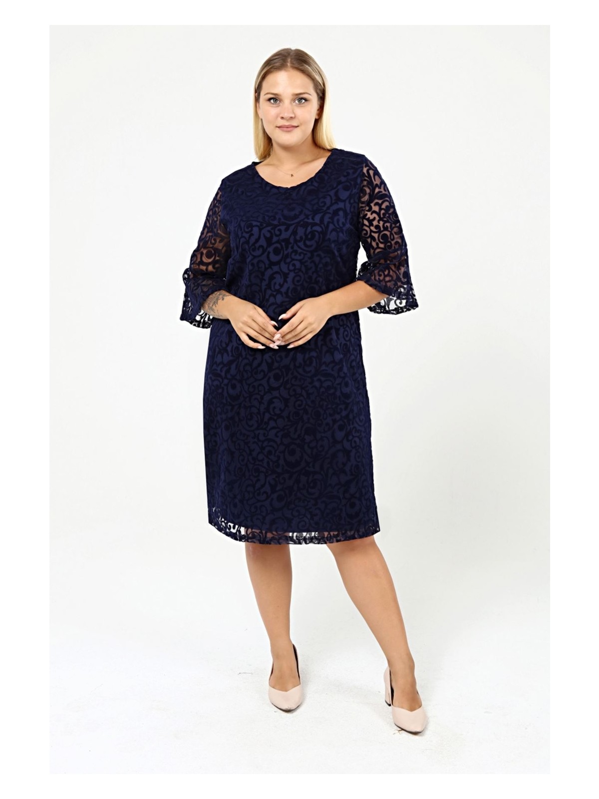 Modayız Ispanyol Kol Büyük Beden Abiye Elbise 19A-2001 - Görsel 7