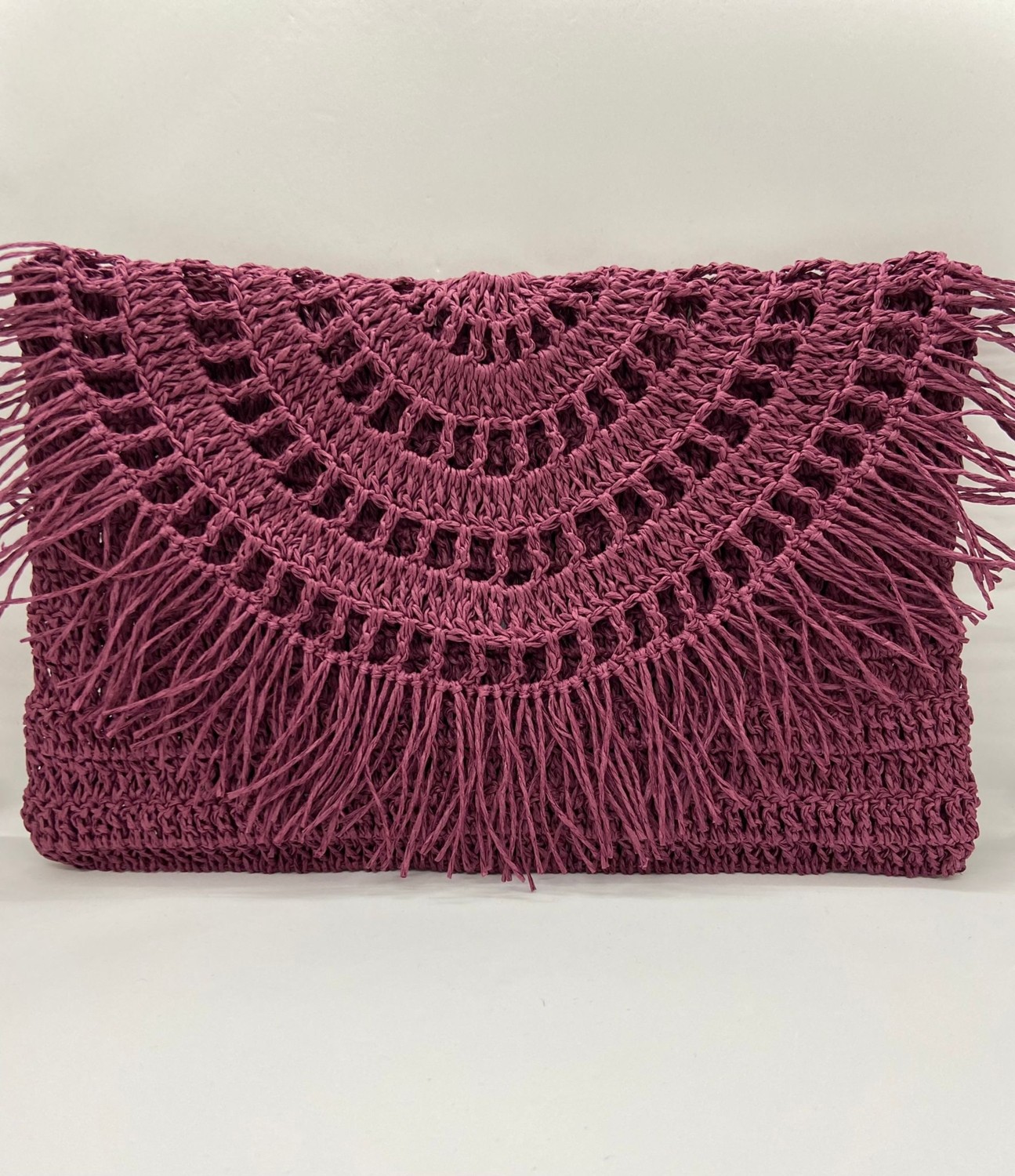 Kozalaksesuar Amazon Serisi Mürdüm Rengi Kağıt Ipten Yapılmış Clutch/omuz Çantası