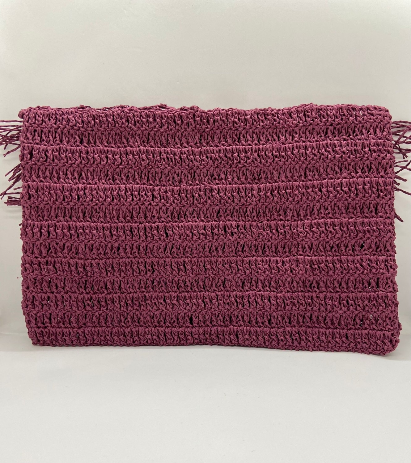 Kozalaksesuar Amazon Serisi Mürdüm Rengi Kağıt Ipten Yapılmış Clutch/omuz Çantası görsel 3