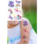 BP Tattoo Simli Dövme Luna Gökkuşağı Renkli Pony Çocuk Dövmesi