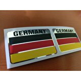 Oto Sticker 2 Adet Germany Alman Bayrağı Logo Amblem Sticker 2D 6X4Cm