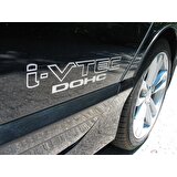 Oto Sticker Orjinal Honda Civic I-Vtec Dohc Sticker 2 Adet Set
