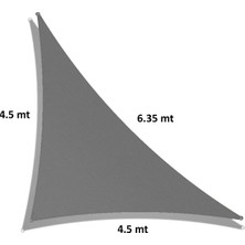 Yıldız Sizenelazım Üçgen Gölgelik Antrasit Gri Oxford Kumaş Waterproof 4.5 x 4.5 x 6.35 mt