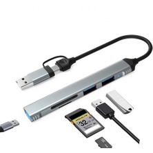 Comse 2 In 1 Type C USB 3.0 Çoklayıcı Sd Kart Okuyucu 3 Port USB Hub