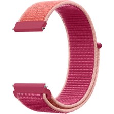 Markacase Huawei Watch Gt 2 42 mm Için Spor Dokuma Kordon Pomegranate