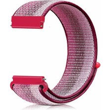 Markacase Amazfit Gts Için Spor Dokuma Kordon Bordo Çizgili