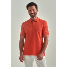 Bisse Erkek Balenli Yaka  Basic Regular Fit T-Shirt ORANJ TS22Y22013_D22