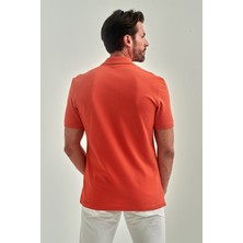 Bisse Erkek Balenli Yaka  Basic Regular Fit T-Shirt ORANJ TS22Y22013_D22