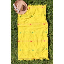 Baveno %100 Pamuk 80 x 150 Sarı Desenli Plaj Havlusu