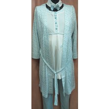 Flz 3 Lü Lohusa Pijama Takımı Mavi