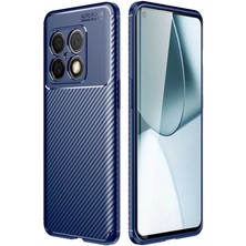 Caseart One Plus 10 Pro Kılıf Karbon Tasarım Silikon Arka Kapak - Lacivert