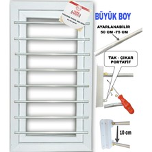 Çetin Büyük Boy (50 Cm-75 Cm) Ayarlanabilir Iki Çubuklu Pencere Korkuluğu-Çocuk Güvenlik Sistemler