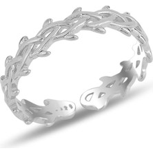 Söğütlü Silver Gümüş Rodyumlu  Ayarlamalı Örgü Yüzük