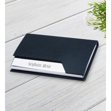 BK Kişiye Özel Isimli 4533 Siyah Metal & Suni Deri Kartvizitlik-1