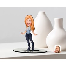 BK Kişiye Özel Bayan Karikatürlü Ahşap Biblo - 2