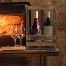 Bk Gift Doğal Masif Ahşap Içki Standı