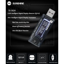 Sunshine USB Şarj Akım Voltaj Test Cihazı USB Arıza Tespit Cihazı SS-302A