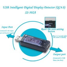 Sunshine USB Şarj Akım Voltaj Test Cihazı USB Arıza Tespit Cihazı SS-302A