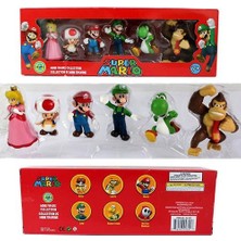 6 Adet / Takım Süper Mario, Luigi, Yoshi, Mantar Eşek Pvc Figure Oyuncaklar