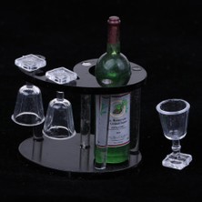 Belovee 1/12 Dollhouse Şarap Şişeleri Bardaklar 2 Adet (Yurt Dışından)