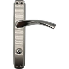 Inan AS201 Eda Yale Aynalı Kapı Kolu Nikel Saten 1 Takım