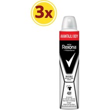 Rexona Erkek Deodorant Sprey Invisible Black White 200 Ml X3