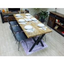 Ntconcept Doğal Ahşap Sandalyeli Masa TAKIMI(85CM-210CM Masa+8 Sandalye)