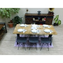Ntconcept Doğal Ahşap Sandalyeli Masa TAKIMI(85CM-210CM Masa+8 Sandalye)
