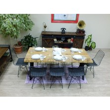 Ntconcept Doğal Ahşap Sandalyeli Masa TAKIMI(85CM-210CM Masa+8 Sandalye)