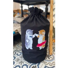Bagand Siyah Damacana Kılıfı Dans Eden Kediler Baskılı