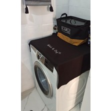 Bagand Siyah Çamaşır Makine Örtüsü Wash&dry Baskılı