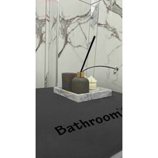 Bagand Bathroom Basklı Gri Çamaşır Makine Örtüsü