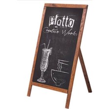 Yamego Menü Tahtası, Ayaklı Yazı Tahta, Tek Taraflı Kara Tahta Ahşap Büyük Boy 115X50