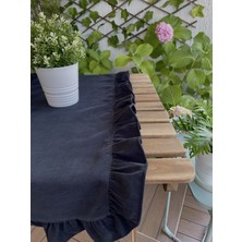 Decamor Home Siyah Tam Fırfırlı Vintage Runner