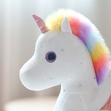 28CM Gökkuşağı Yıldızlı Gökyüzü Kanat Unicorn Peluş Oyuncak (Yurt Dışından)