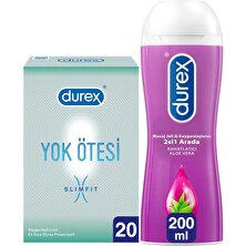 Durex Yok Ötesi Slim Fit 20'li Ince Prezervatif + Aloe Vera Kayganlaştırıcı Jel 200ML
