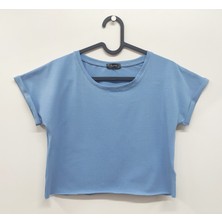 Gymo Crop Top T-Shirt Mavi