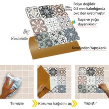 Kendinden Yapışkanlı Kimono Desenli Pvc Karo 30X30 cm (11 Adet) 1m2