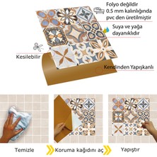 Kendinden Yapışkanlı Karma Afrika Desenli Pvc Karo 30X30 cm (11 Adet) 1m2