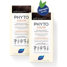 Phyto Phytocolor 4.77 Yoğun Kestane Bakır Amonyaksız Kalıcı Bitkisel Saç Boyası Ikili  Set