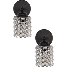 Kristal Aplik 2 Adet Siyah