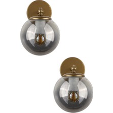 Yağmur Aplik 2 Adet Eskitme Füme Cam