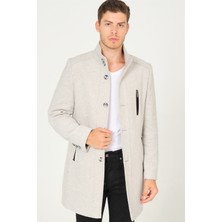 Dewberry PLT8386 Dewberry Erkek Palto-Desenli Açık Gri