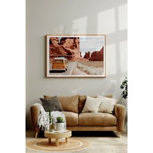 Özcanlar Çerçeve Ahşap Çerçeveli Tablo Dekorasyon Ev Dekoru Tekli Çerçeve Çerçeveli Poster Baskı Araba Tatil Car ÖZC-456-AHŞAP