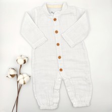 Bebek Star Buz Mavisi Bebek Müslin Tulum %100 Cotton