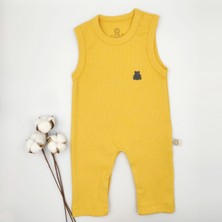 Bebek Star Hardal Kolsuz Fitilli Bebek Tulumu %100 Cotton