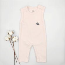 Bebek Star Açık Pembe Kolsuz Fitilli Bebek Tulumu %100 Cotton