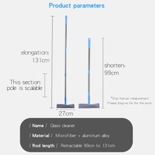 Teleskopik Yüksek Doğruluk Temizlik Pencere Sileceği Çift Taraflı Cam Temizleyici Fırça Aracı