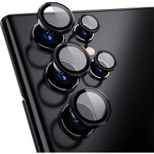 Bzontech Samsung Galaxy S22 Ultra Mercek Lens Kamera Koruyucu Siyah