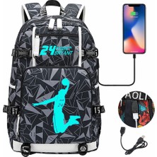 TopOne Basketbolcu Yıldız Kobe Çok Işlevli USB Şarj Portlu Sırt Çantası (Yurt Dışından)